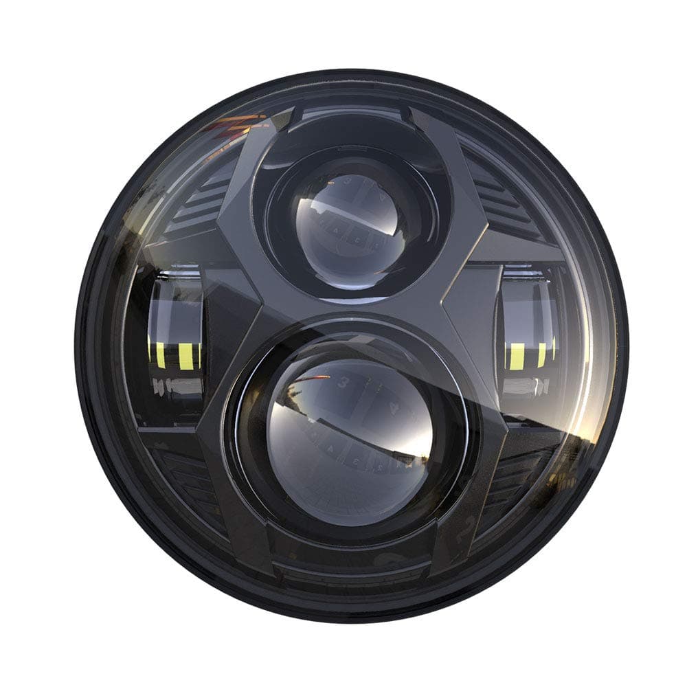 5-3/4" 5.75" LED Headlights Compatible with Sportster Iron 883 Street Bob Low Rider Super Wide Headlamp Driving Lights-Black