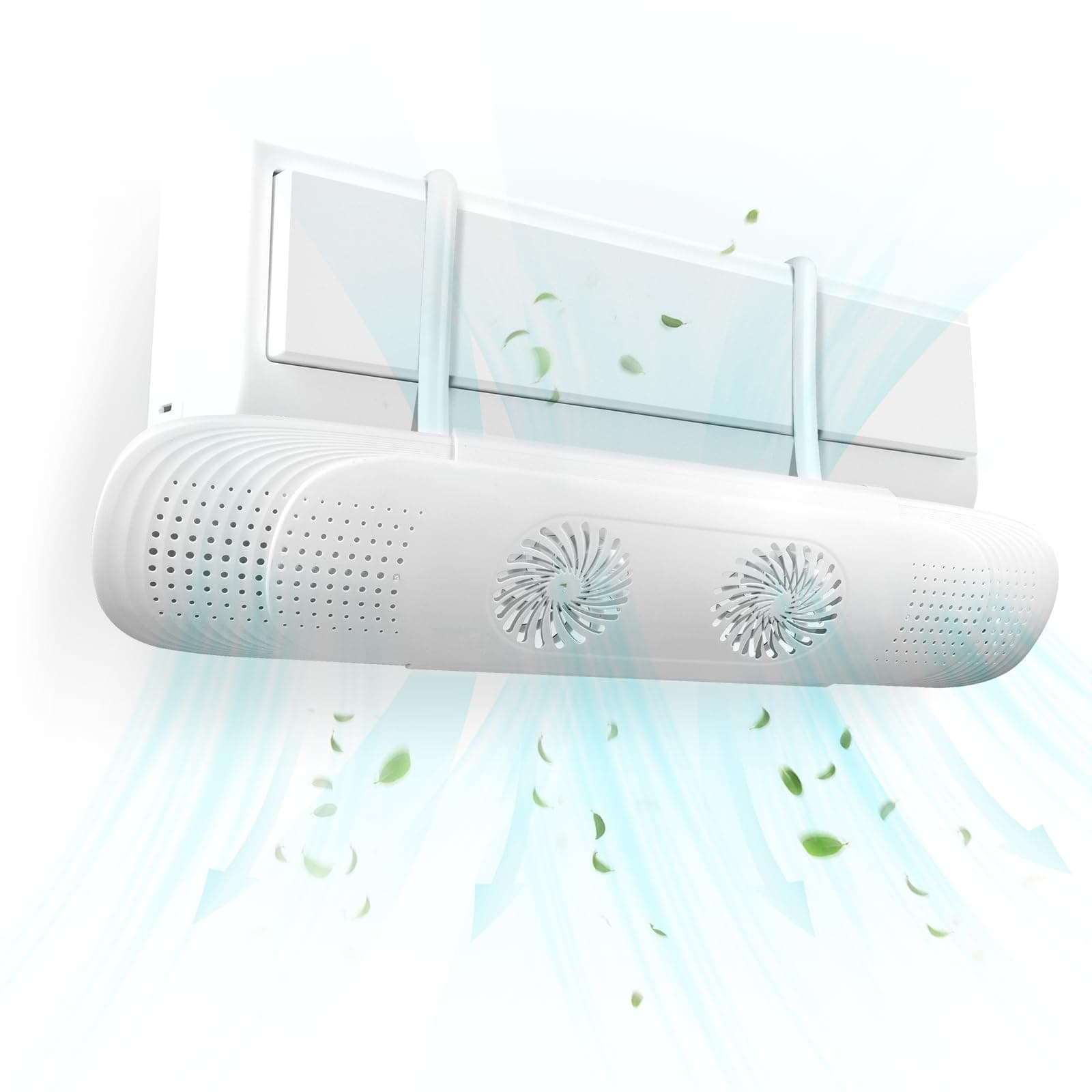 Retractable Air Conditioner Deflector, Adjustable 60-92cm and Anti Direct Blowing, AC Vent Deflector with Fan Blades, White Universal AC Wind Deflector for Split Air Conditioning