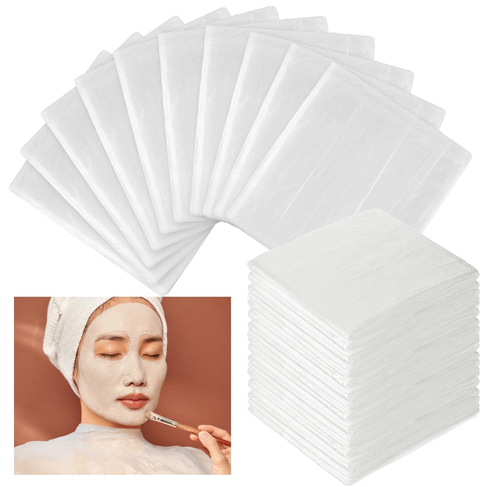 Teling 60 Pcs 60 Pcs Disposable Sauna Blanket Liners, 47x83 Inch Plastic Sheets for Body Wrap, Spa, Beauty Salon, Far Infrared Sauna, Hygienic Disposable Spa Accessories
