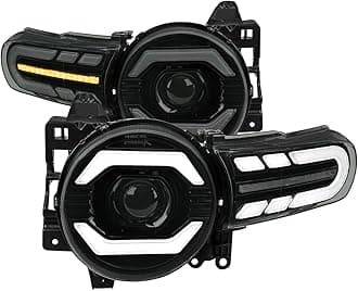 SPEC-D TUNING Black Smoke Full LED Projector Headlights w/Sequential Turn Signal and Startup Animation Compatible with 2007-2014 Toyota FJ Cruiser, Left + Right Pair Headlamp Assembly