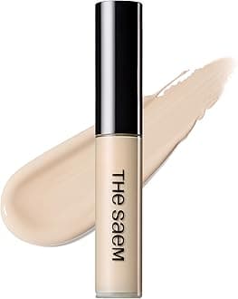 THESAEM Cover Perfection Tip Concealer 0.2 fl.oz. - 1 Clear Beige Cool Beige for Fair Skin Tones 19-20 - High Coverage Long Lasting Concealer - Korean Makeup for Dark Circles & Blemishes