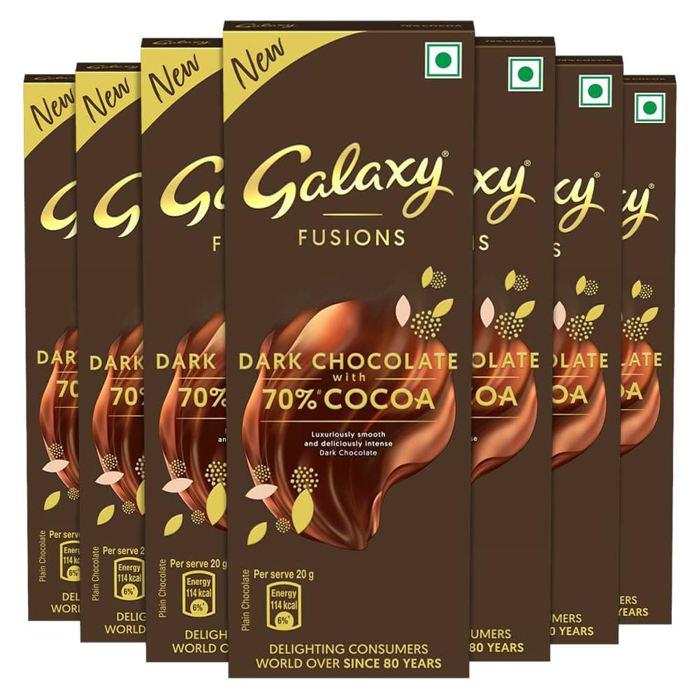 - Fusions Dark Chocolate Valentine Gift Pack | Made with 70% Cocoa | Silky Smooth Chocolate Bars for Valentine | Pack of 7 (7 x 56 g)
