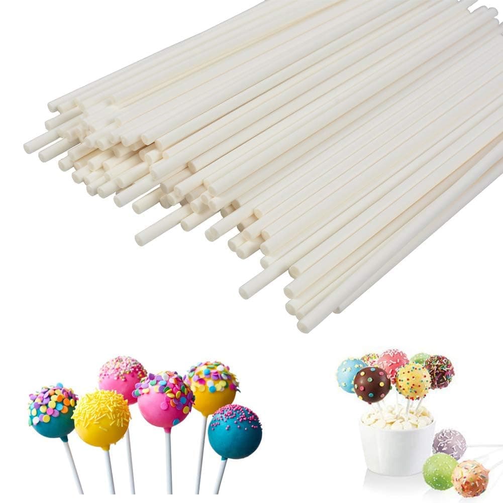 COOLAKE Lollipop Sticks Cake Pop Sticks 6 Inch 200 Pack Cotton Candy Sticks for DIY Homemade Fruit Candy,Chocolate
