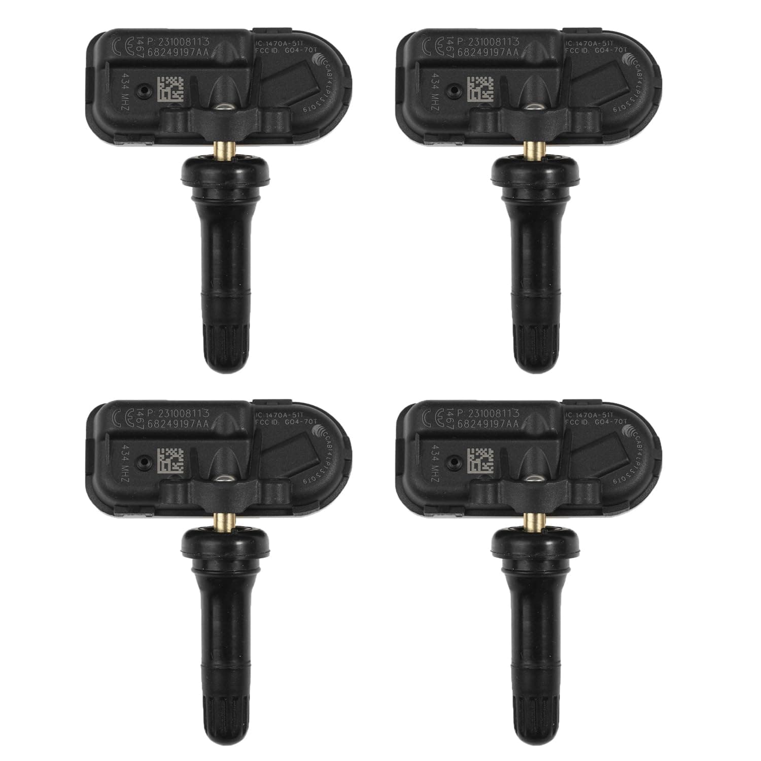 4 PCS Tire Pressure Monitoring System TPMS Sensor For Ram 1500 2500 3500 4500 5500 Jeep Cherokee 2014 2015 2016 2017 2018 2019 2020 2021 2022 Replace 68249197AA 68239720AA 68157568AA 68239720AB 434MHz