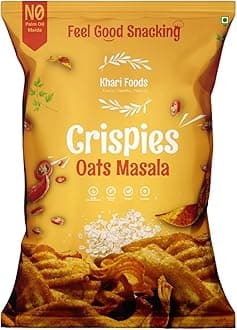 Khari Foods Oats Crispies 50g, Masala Flavoured Chips, No Palm Oil, No Maida, Oats Goodness, Fibre Rich, Zero Cholestrol, Gluten Free Vegan Snacks