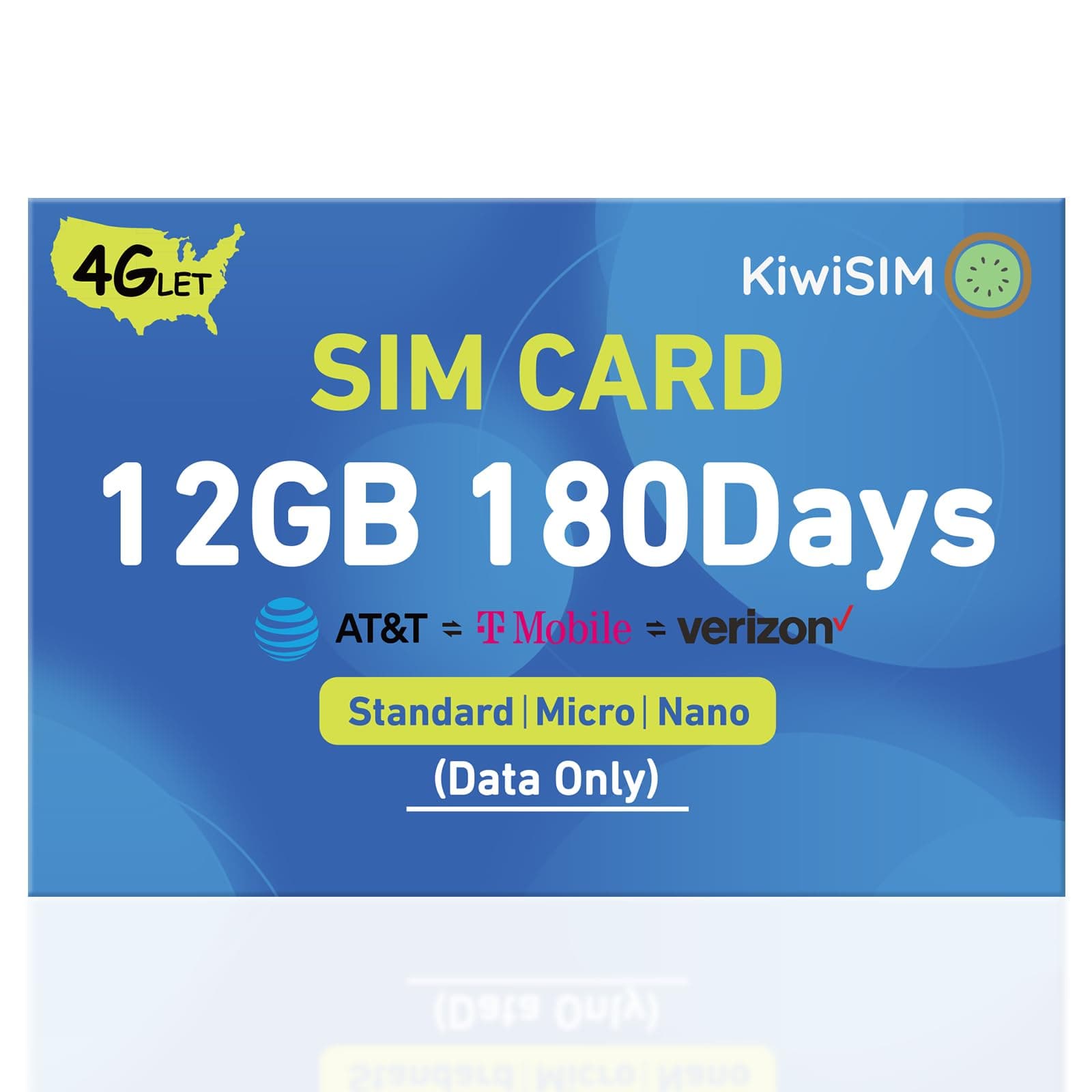 USA Data SIM Card 12GB 180 Days, 4G LTE SIM Card Support for AT&T, T-Mobile and Verizon, Nano Card for Unlocked Cellular Security Cameras/Router/Hotspot WiFi/Trail Camera (Activate Needed)
