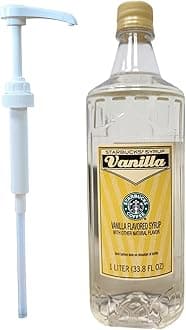 Starbucks Authentic Flavoring Syrup for Coffee and Tea with White Pump (Vanilla)