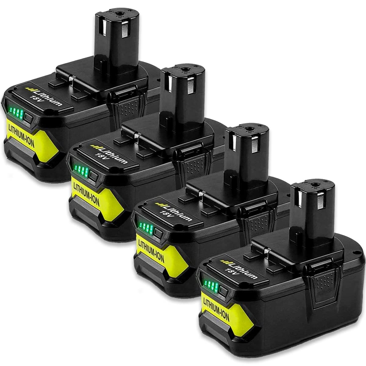 THISS 4Pack 6.0Ah Replacement for Ryobi 18V Lithium Battery P108 P100 P102 P103 P104 P105 P107 P109 Compatible with18-Volt Ryobi