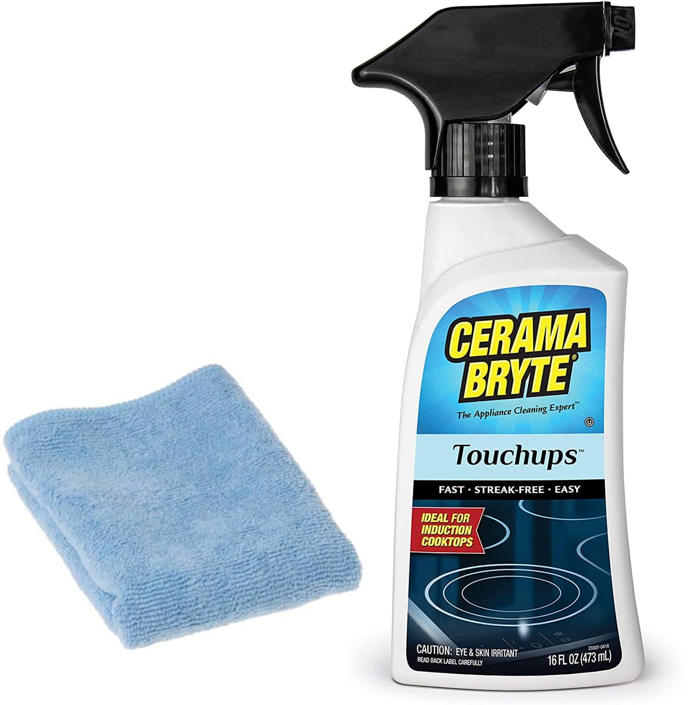 Touchups Spray (16 oz) Glass Ceramic Cooktop Cleaner With Microfiber Cloth