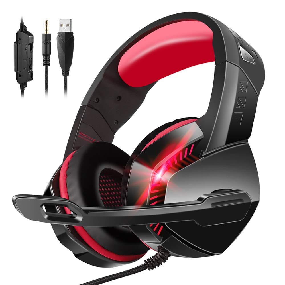 Gaming Headset ps4 Headset, PHOINIKAS H3 Wired Headset is perfect for Xbox One/PS4/Switch/PUBG/PC/Laptop,7.1 Channel Noise Reduction Headphone,with LED Microphone,Deep Bass, Enhanced, Noise
