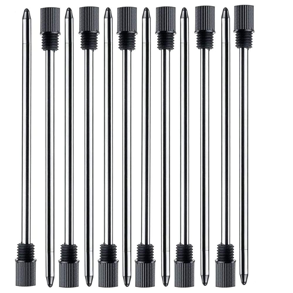 GS GLOWSEEN2.75in Fine Point Ballpoint Pen Refills, Pack of 12 - Black Ink