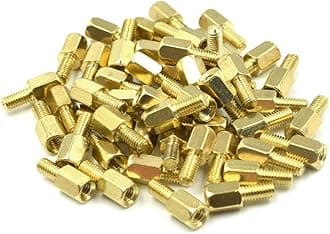 M3 x 6mm + 6mm Male to Female Thread Brass Hexagon Hex Standoff Spacer Pillars - (50 Pcs)