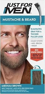 JUST FOR MEN Color Gel Mustache & Beard M-35 Medium Brown 1 ea (Pack of 2)