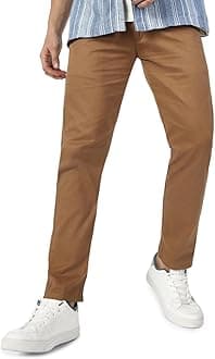 Urbano FashionMen's Slim Fit Mid Rise Cotton Casual Chinos Trousers Stretch