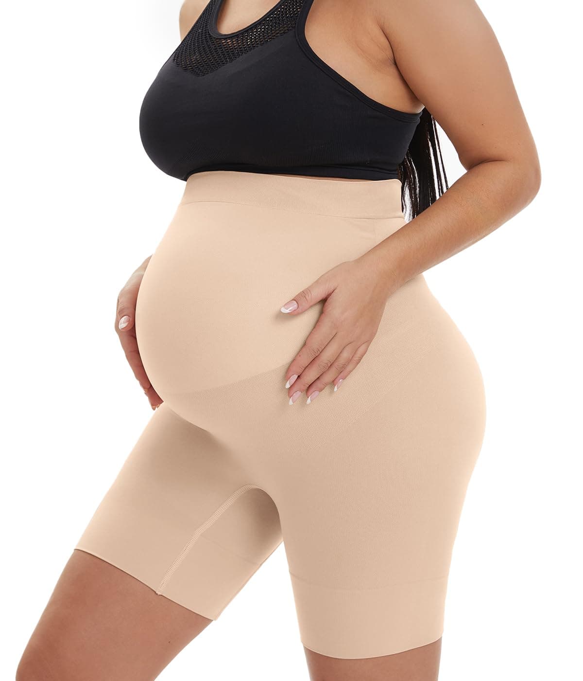 KUNINDOME Seamless Maternity Shapewear, Prevent Thigh Chaffing, Belly Support, S-XXXL