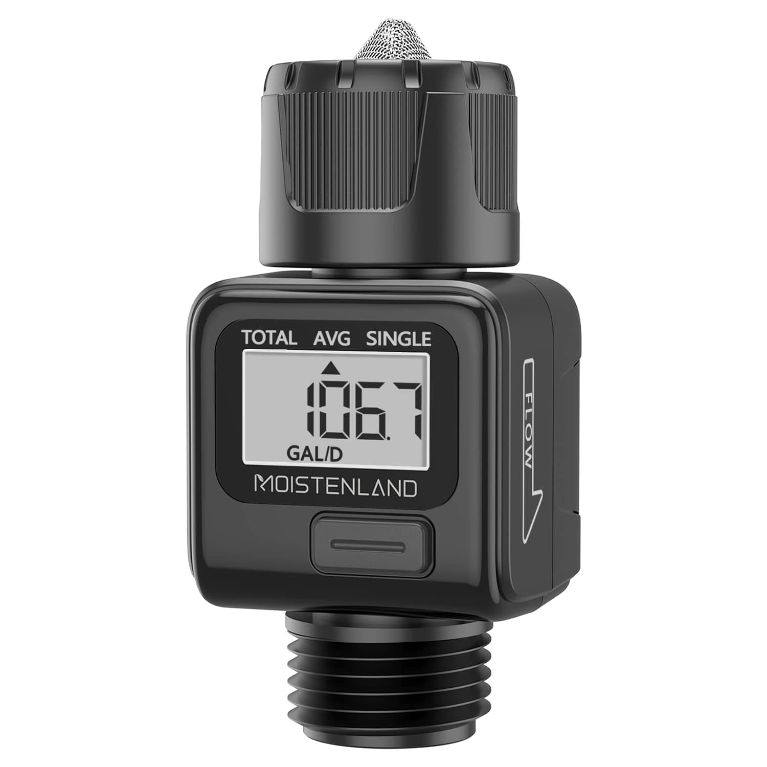 Moistenland Water Flow Meter, Standard 3/4" Hose Thread, High Accuracy and IPX6 Waterproof, Suitable for Indoor and Outdoor Use