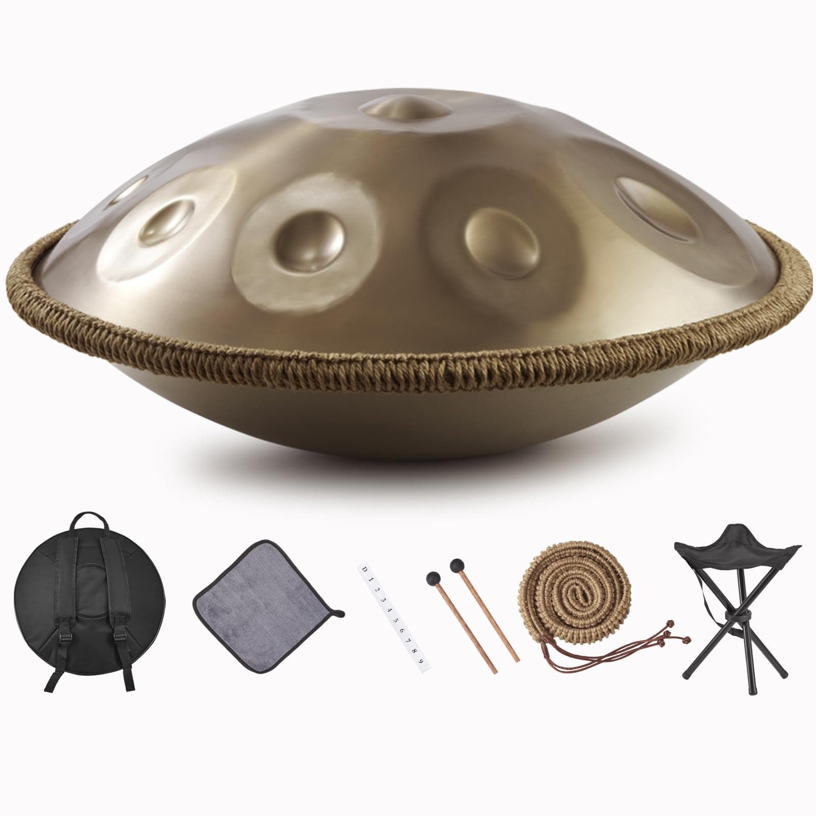 Melkus Handpan Drums for Adults 22 Inches 9 Notes D Kurd 432Hz