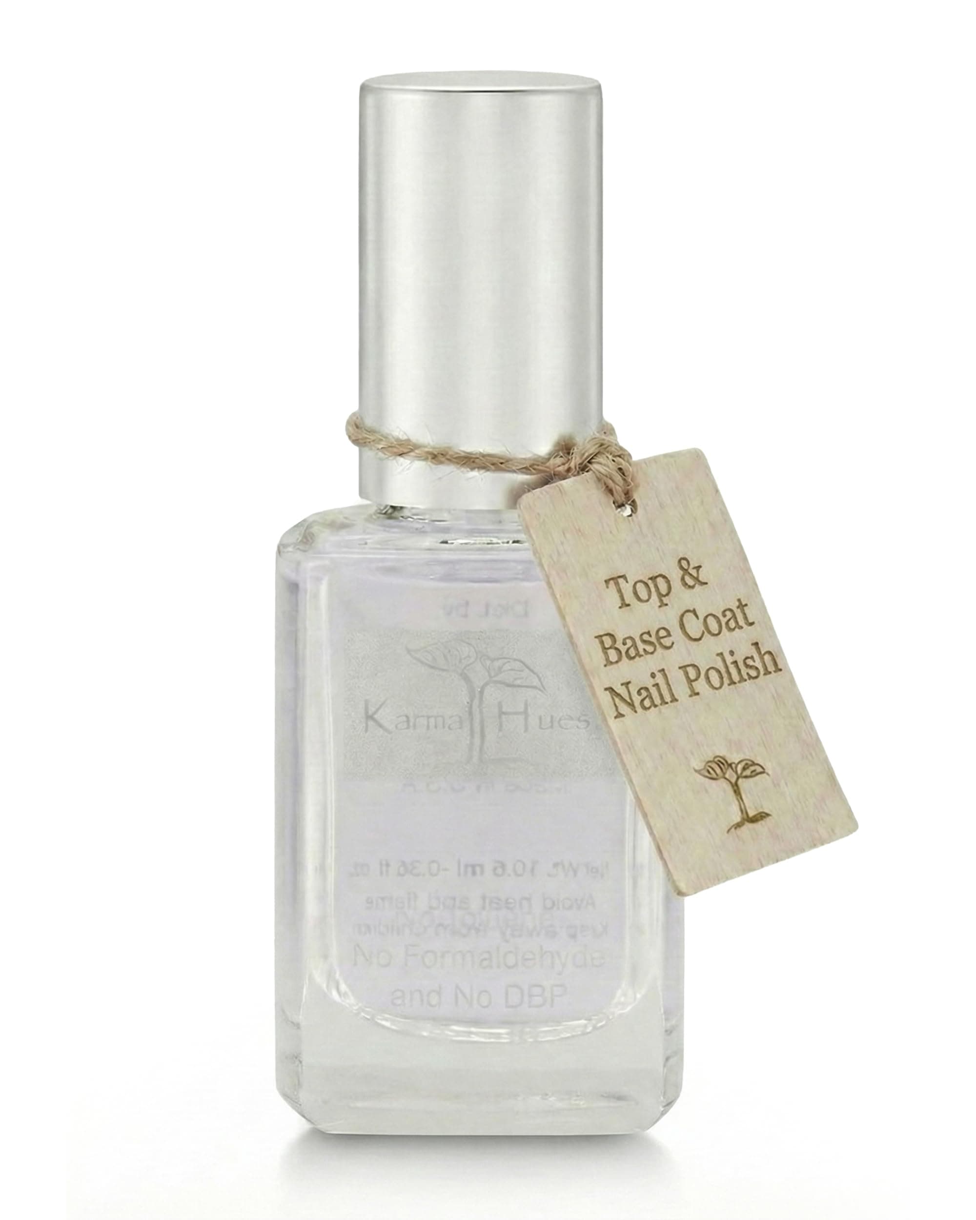 karma organic Base Coat and Top Coat 2 in 1 Nail Polish, Dip Powder & Polygel Base activator, Long Lasting Clear Nail Enamel, Nail Polish Strengthener - (0.43 FL oz)