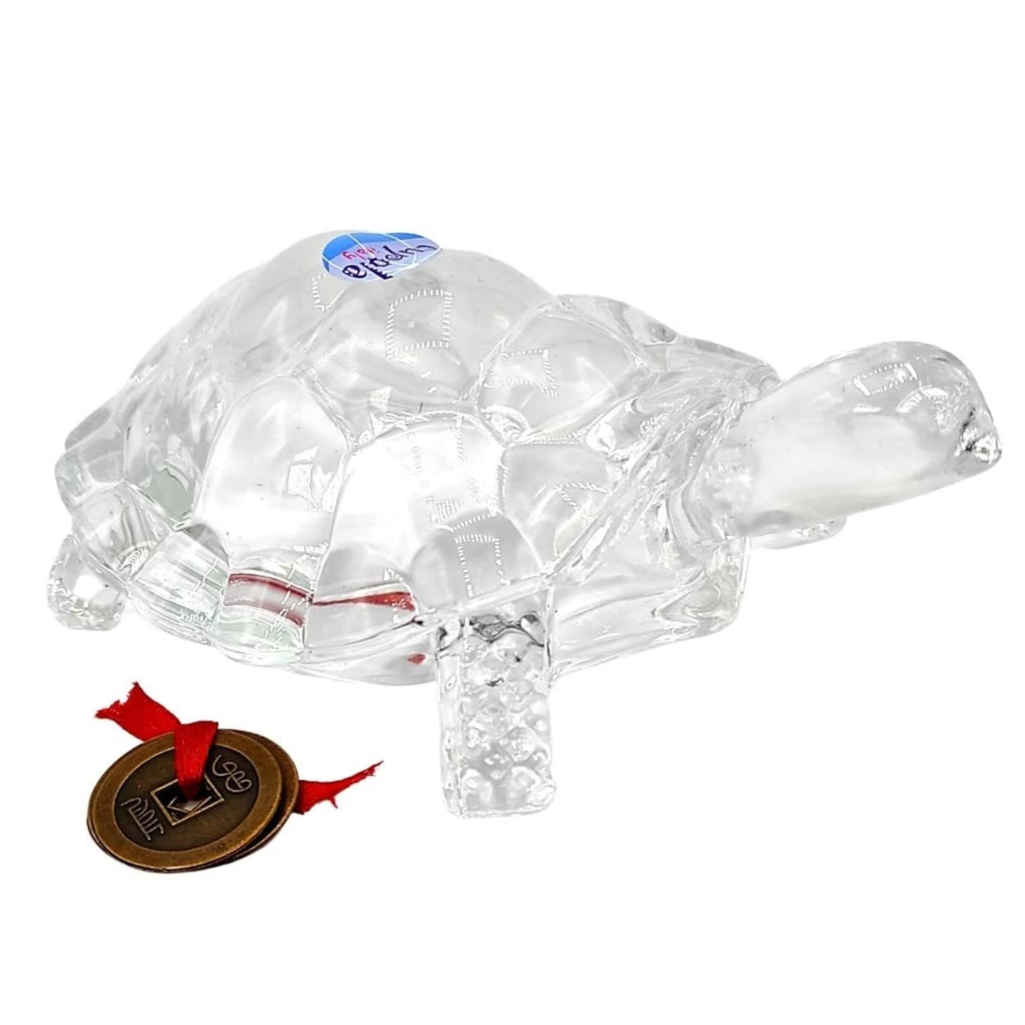 Plus Value Vastu Feng Shui Crystal Turtle Tortoise for Good Luck, Career, Prosperity - Home, Office, Hotel, Business Table Desk Decor Showpiece Statue Decoration Gifting Kachua (4 Inches)