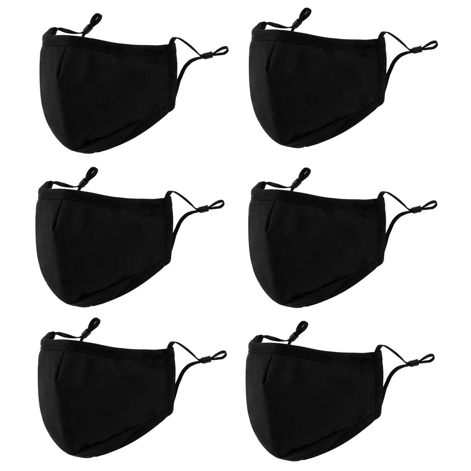3-Ply Cloth Face Mask 6 Pack,Washable, Reusable and Breathable Face Covering with Adjustable Ear Protection Loops women/men