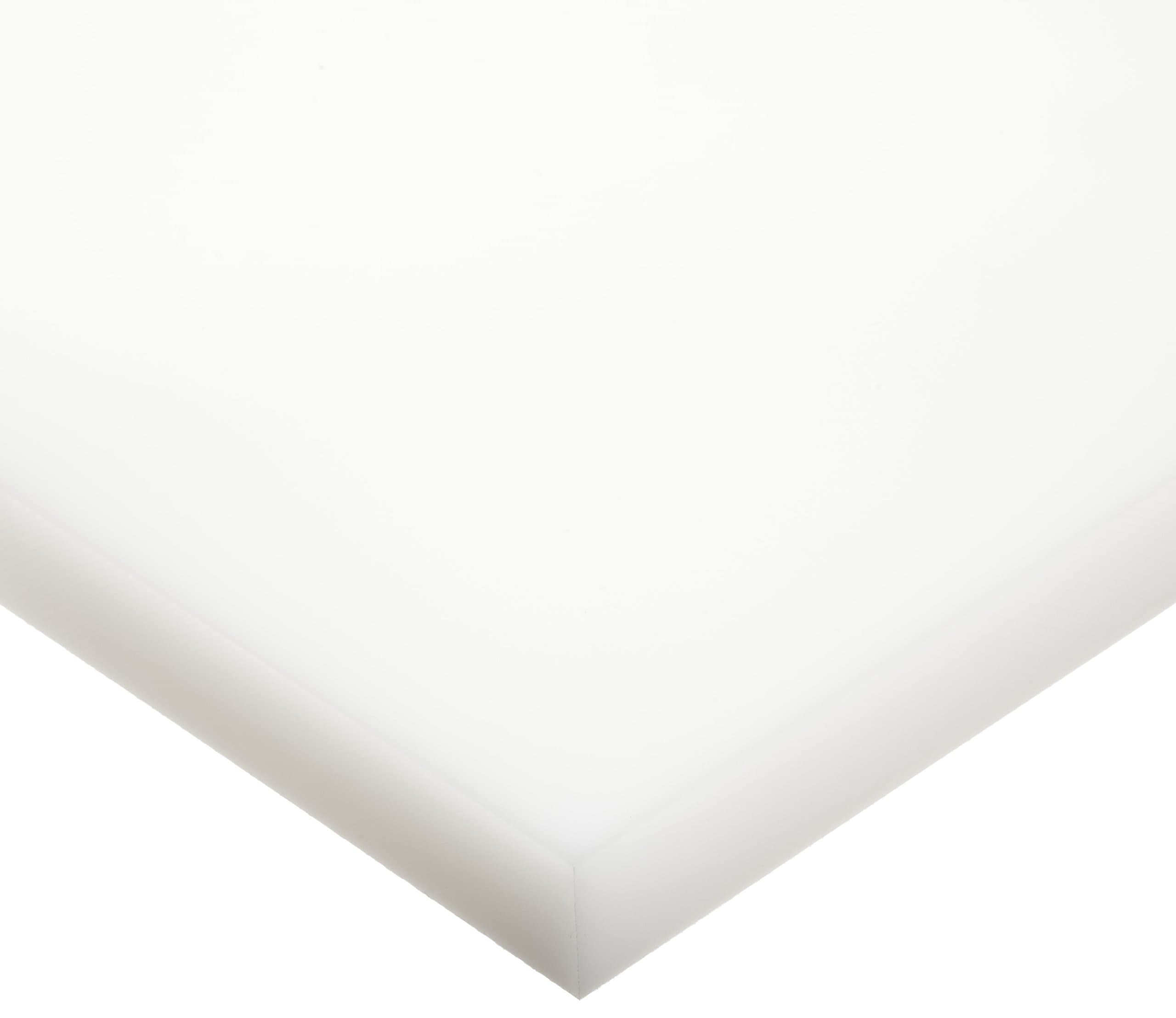 UHMW (Ultra High Molecular Weight Polyethylene) Sheet, Opaque White, Standard Tolerance, ASTM D4020, 1" Thickness, 12" Width, 12" Length