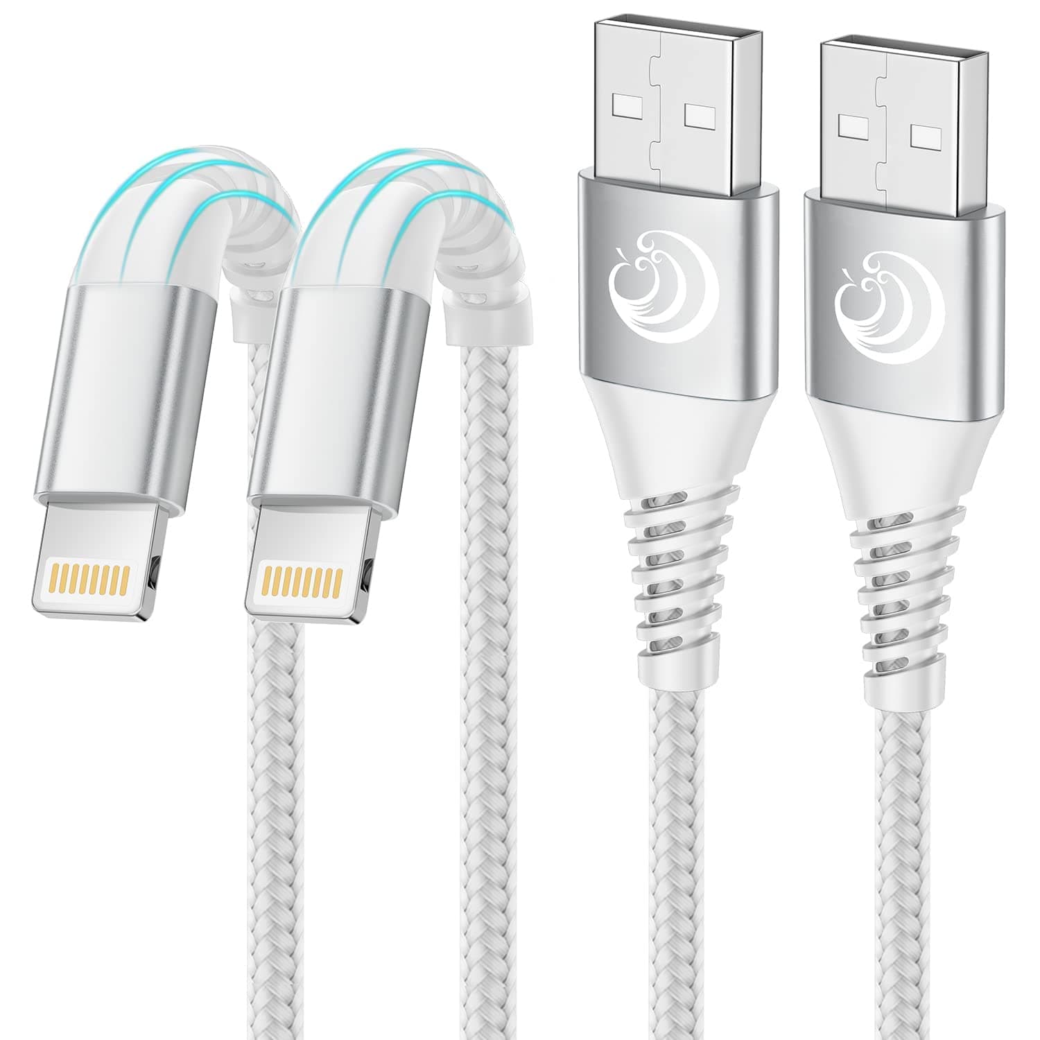 Aioneus Phone Charger Cable 3M 2Pack Long Phone Charging Cable MFi Certified Lightning Cable Braided Phone Charger USB Fast Charging Lead for Phone 14 13 12 11 Pro Max XR XS 10 8 7 Plus 6s 6 SE, Pad