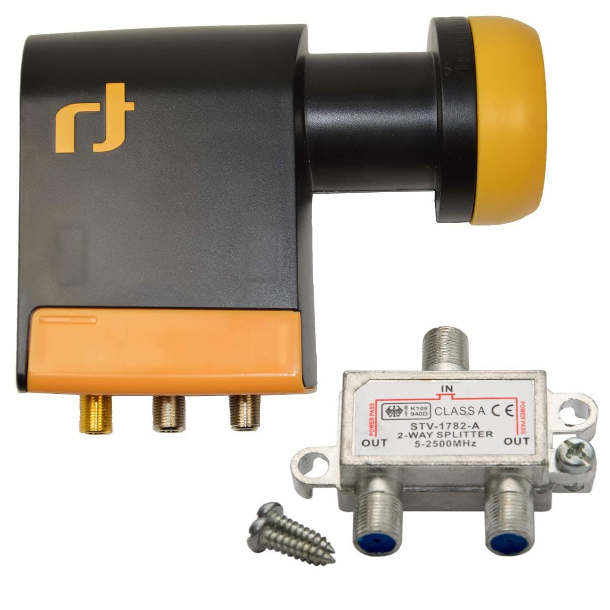 LNB Quad 0.2 dB Inverto Black Pro Unicable IDLB-QUDL41-UNI2L-1PP + 1 Splitter