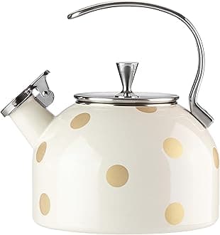 kate spade new york Deco Dot Kettle, White with Gold Dots