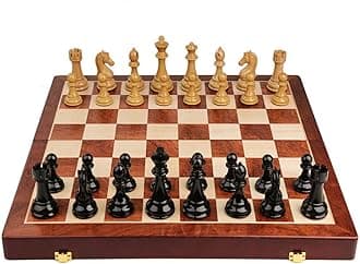 Chess Large Game Board 52cm52cm with Interior Storage Gift Family Game Folding Chess Board King Height 11cm Chess Set
