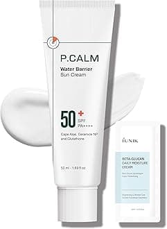 P.CALM Water Barrier Moisturizing Sun Cream Matte-Finish No White Cast SPF 50+ PA++++ Vegan Calming Moisture Daily Sunscreen for Dry Oily Sensitive Skin Korean Skincare