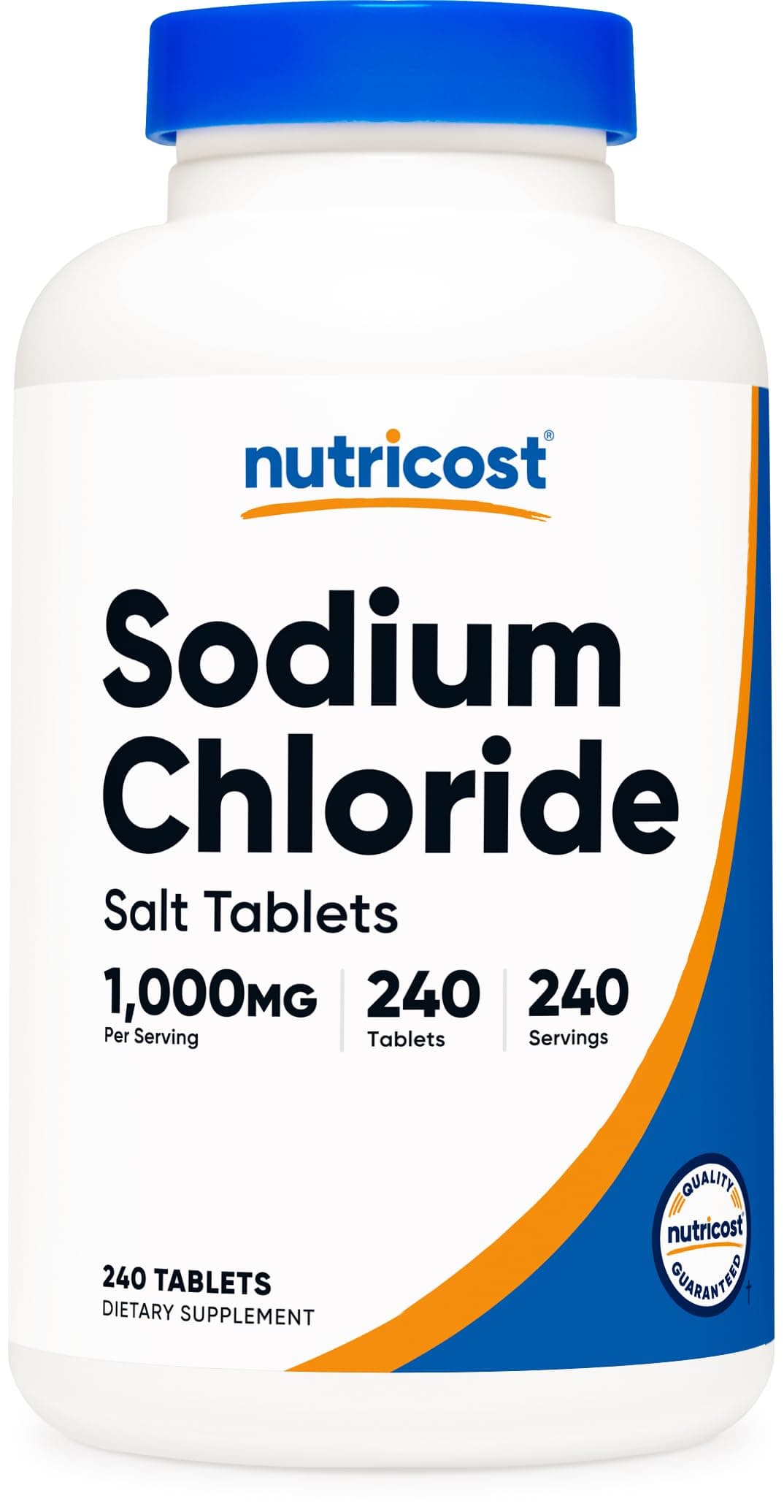 Nutricost Sodium Chloride 1000mg, 240 Tablets - Salt Tablets, Non-GMO, Gluten Free