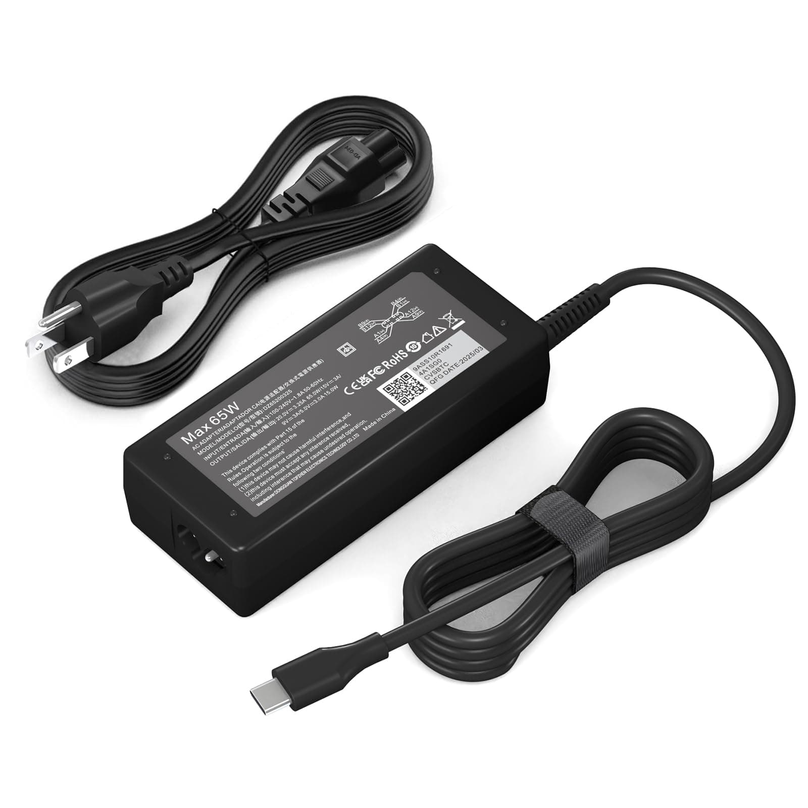 Replacement 65W USB C Laptop Charger Compatible with HP Chromebook and All 65W USB Type C Power Adapter