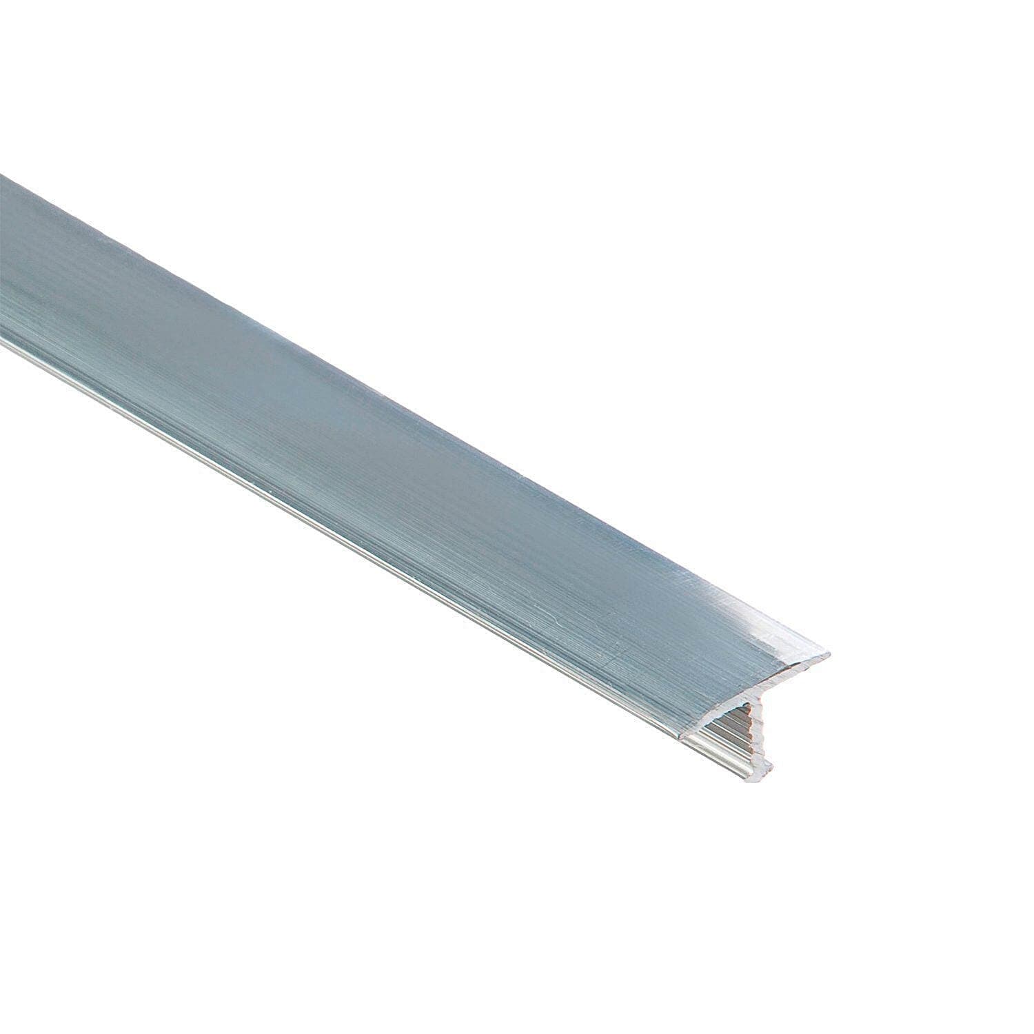 2.5M (98.42") Profile T Aluminum T Bar Threshold Trim for Connecting Surfaces Covered Ceramic Tiles Wood laminates TMW Profiles (18mm, Natural Aluminium)