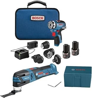 BOSCH GXL12V-270B22 12V Max 2-Tool Combo Kit with Chameleon Drill/Driver Featuring 5-in-1 Flexiclick® System and Starlock® Oscillating Multi-Tool