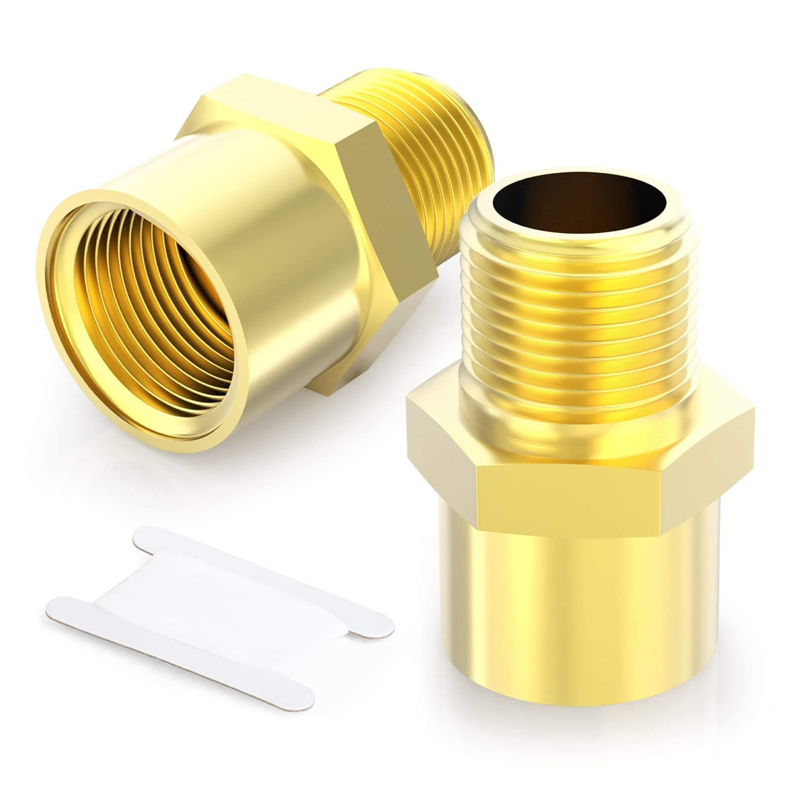 TAISHER 2 PCS Brass Pipe Fitting, Adapter, 1" NPT Male x 1" G Thread (BSP) Female