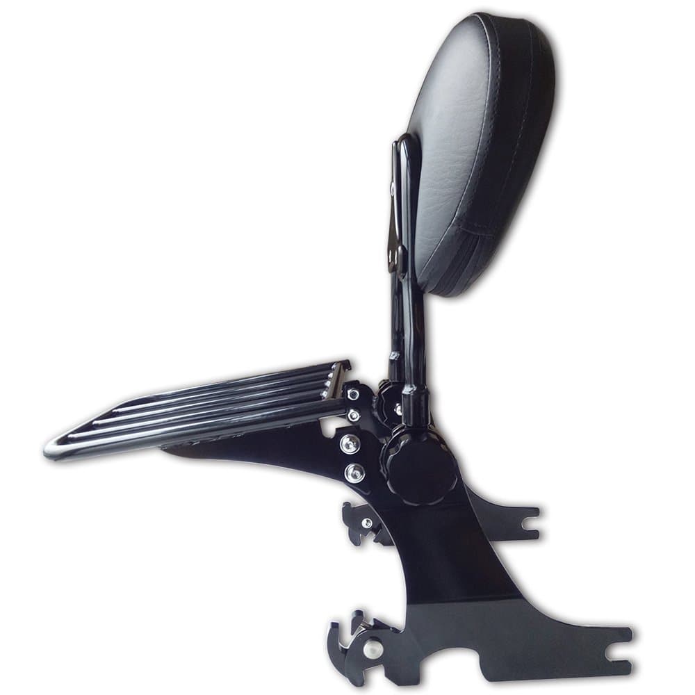 VBROS NEW Black Adjustable Passenger Backrest Sissy Bar Luggage Rack Fit Harley Davidson Sportster 883 & 1200 1994 1995 1996 1997 1998 1999 2000 2001 2002 2003