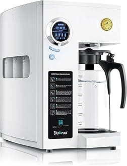 Bluevua RO100ROPOT-UV Reverse Osmosis System Countertop Water Filter - 6 Stage Purification with UV and Reshaping, RO Meter Filtration, Portable Water Purifier