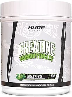 Flavored Creatine Monohydrate Powder - Green Apple Flavor, 500 Grams, Third Party Tested, Micronized for Optimal Absorption, 5 Grams Per Scoop, Delicious & Easy Mixability (100 Servings)