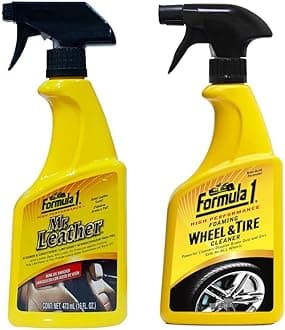 Formula 1 Mr.Leather 615163 Spray Cleaner and Conditioner (473 ml) & 615254 High Performance Foaming Wheel Cleaner (680 ml)