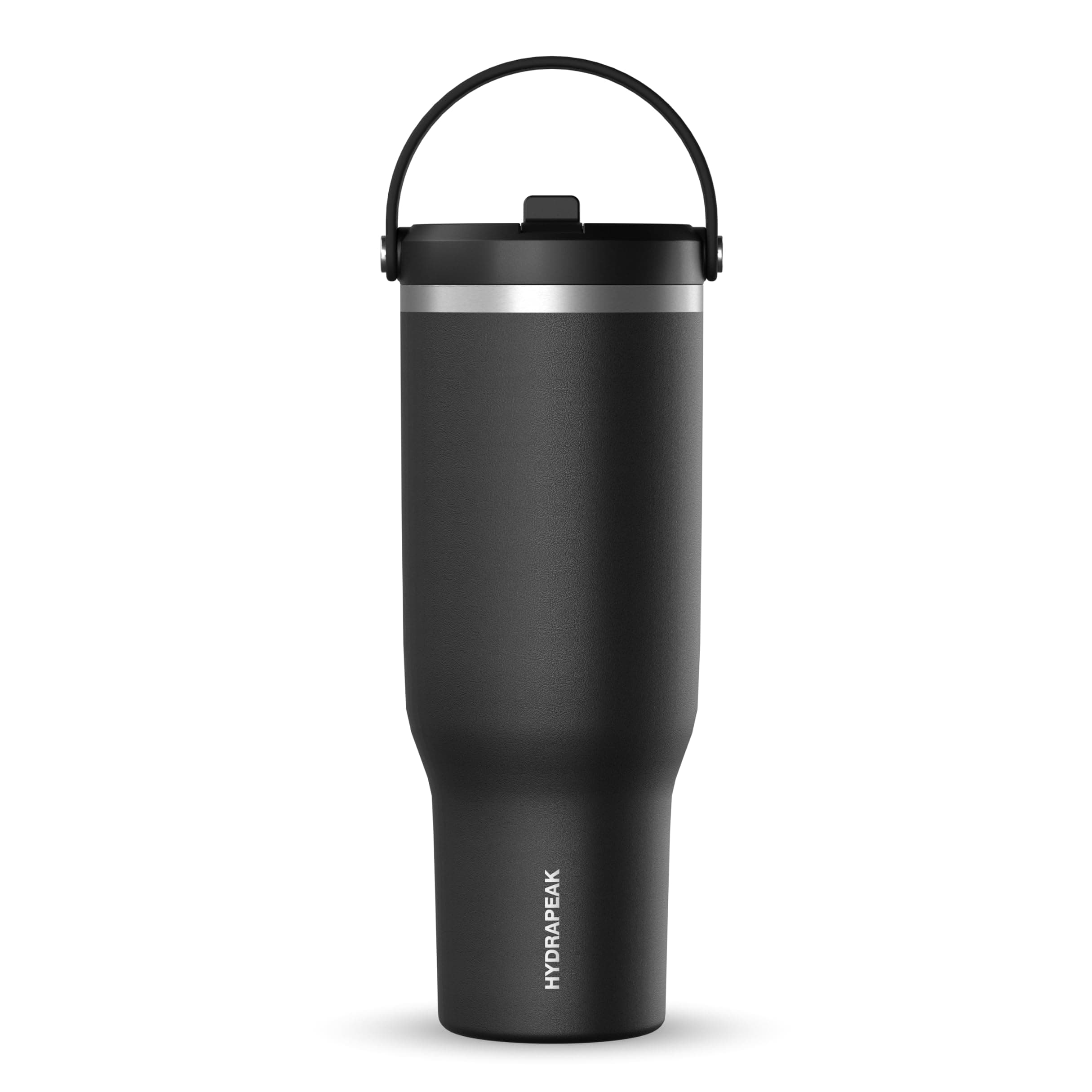 Hydrapeak Nomad 40 oz Tumbler with Handle and Straw Lid, Leakproof, Double Insulated, 40oz Cup Stainless Steel (Black)