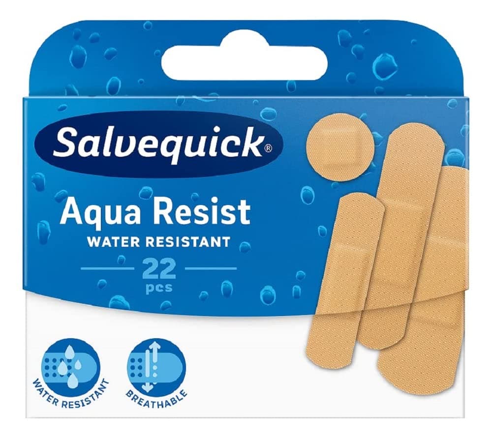 Cederroth Salvequick Aqua Resist Waterproof Plaster, 22-Piece