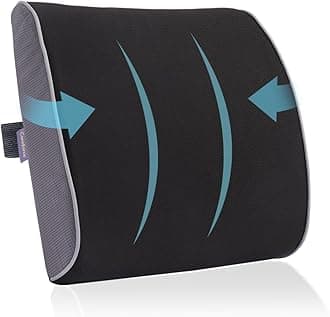 Careforce Back Support for Office Chair Lumbar for Car Cushion for Sitting Lowerback Pain Relief Backrest Pillow - Black & Grey - Small