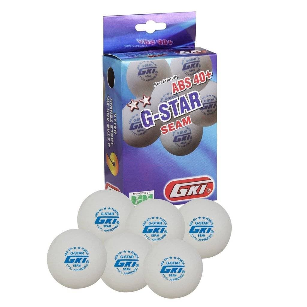 GKI G-Star ABS Plastic 40+ Table Tennis Ball, Pack of 12 (White)