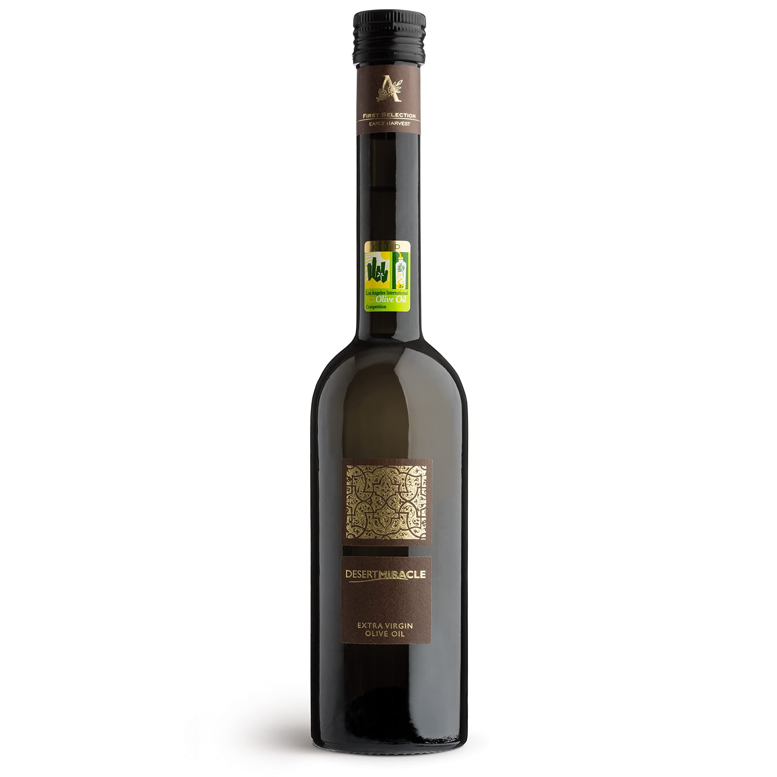 DESERTMIRACLE Cold Pressed Polyphenol Rich Moroccan Olive Oil, Organic Extra Virgin Olive Oil with High Polyphenols, First Cold Pressed EVOO from Morocco 17 Fl Oz (Pack of 1)