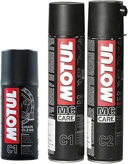 Motul Combo of C2 Chain Lube (400 ml) and C1 Chain Clean for All Bikes (400 ml) (LBCH014) & Motul C1 Chain Clean for All Bikes (150 ml)