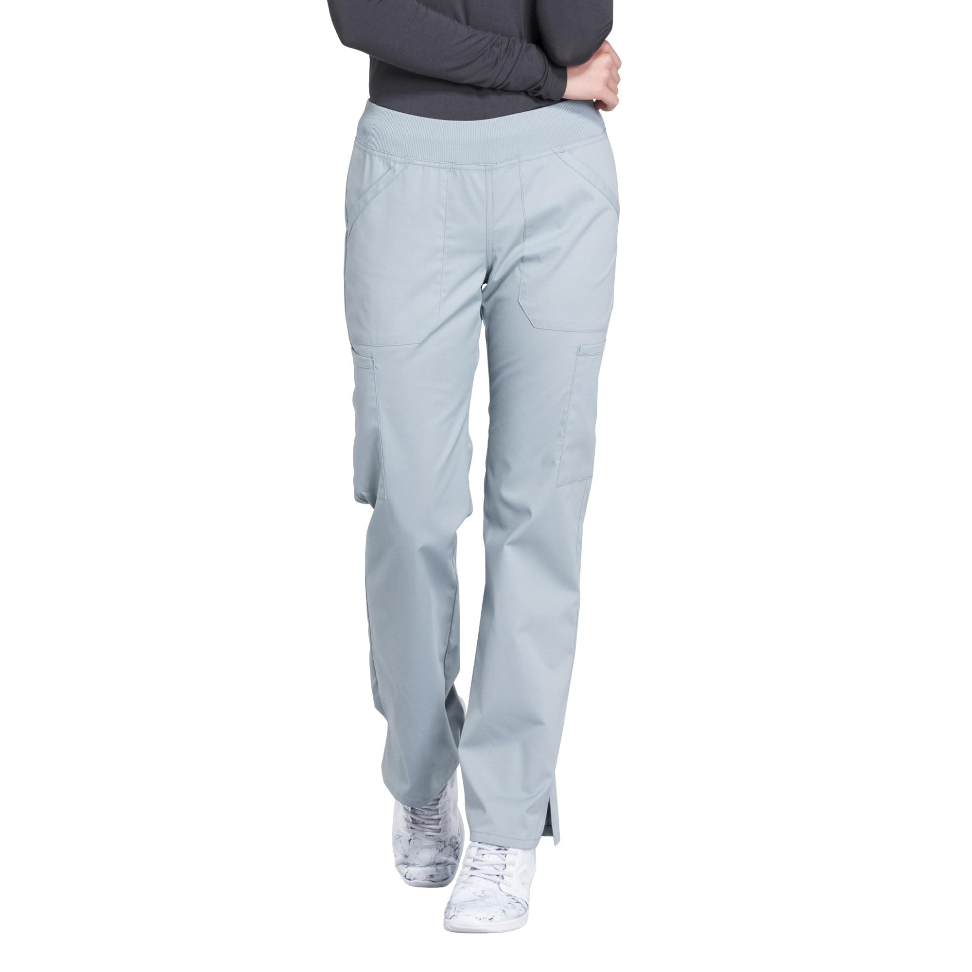 Cherokee Women's Scrub Pants Mid Rise Straight Leg Pull-on Cargo Pant with 6 Pockets & 2-Way Stretch Fabric - WW170