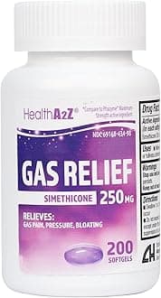 Gas Relief Simethicone 250mg | Fast Gas Relief | Relieve Symptoms Naturally (200 Softgels (Pack of 1))