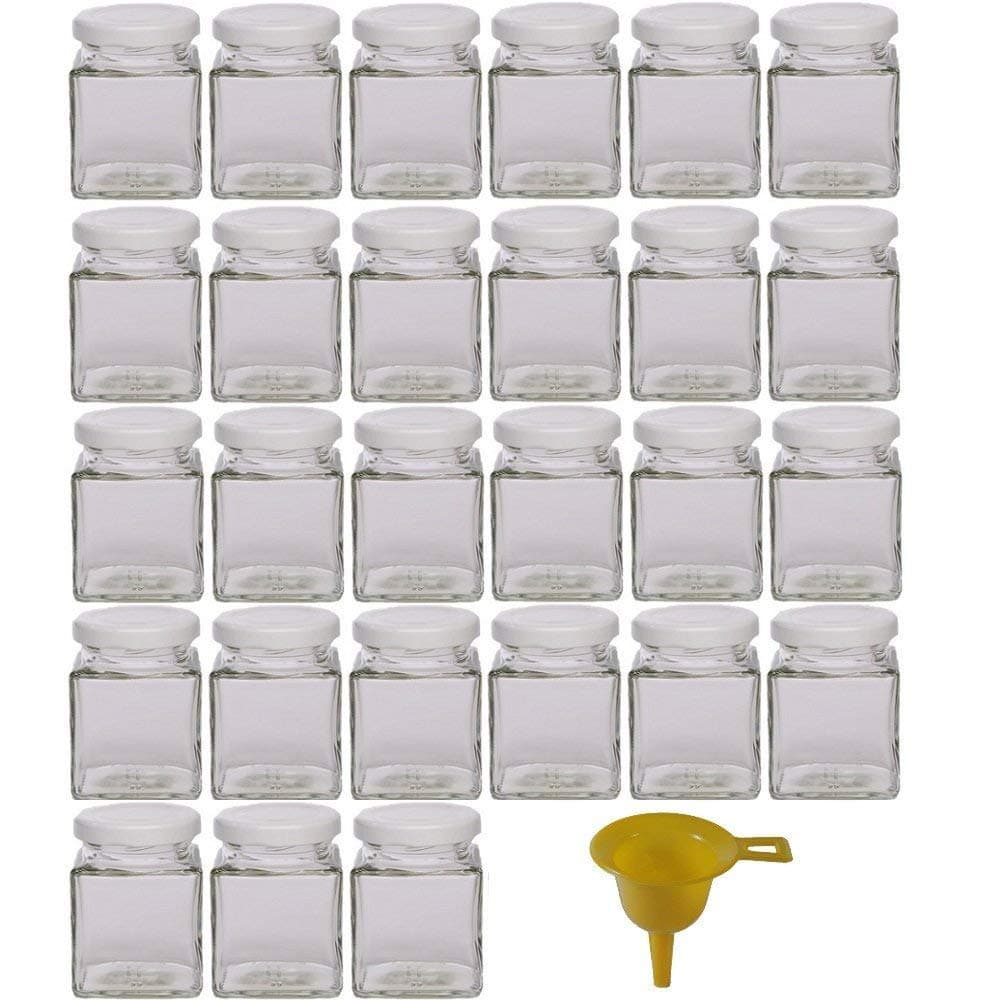 Viva Haushaltswaren – 27 Small Jars Spice Jars with White Lids 106ml