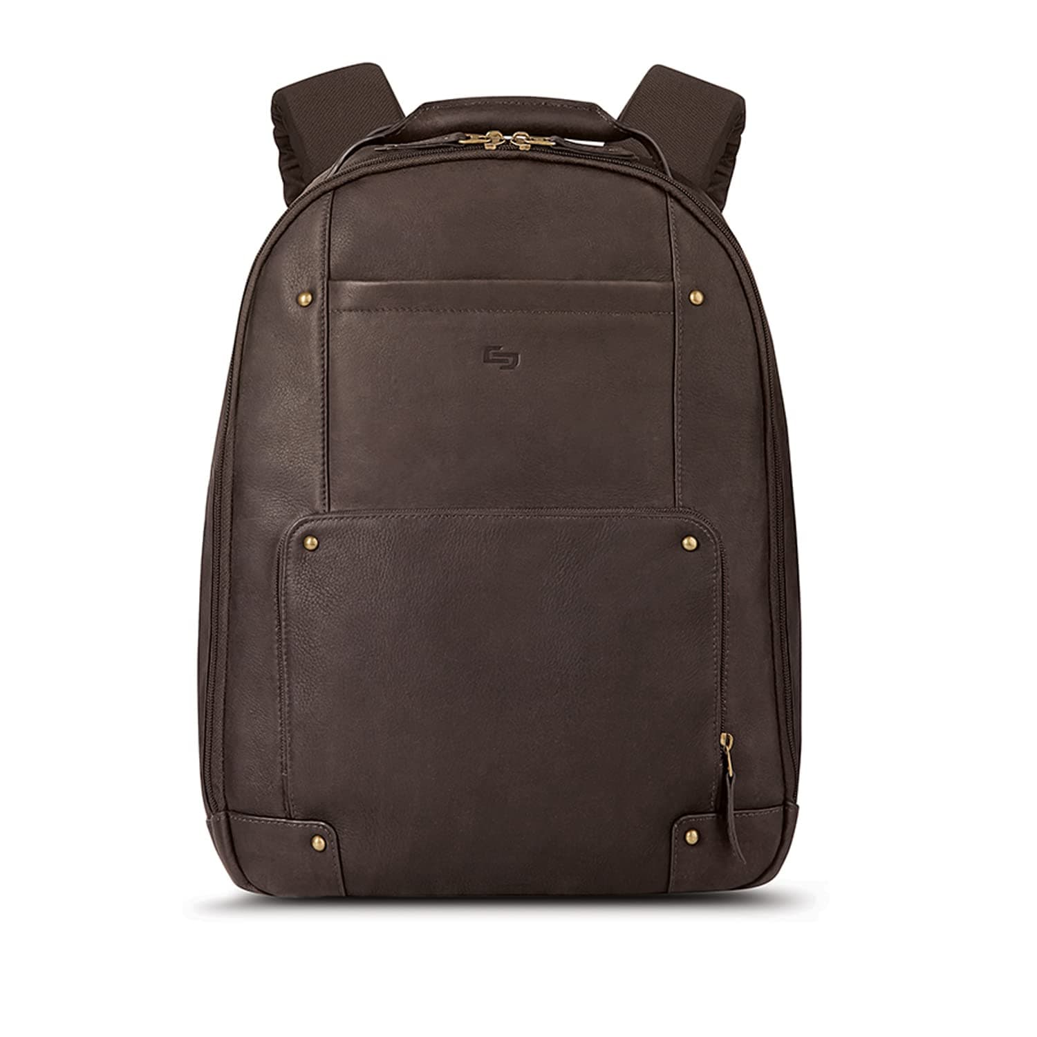 SOLOExecutive 15.6 Inch Premium Leather Laptop Backpack, Espresso