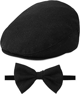 A&J DESIGN Baby Boy Driver Cap, Toddler 2pcs Newsboy Cap & Bow Tie （3 Months - 8 Years）